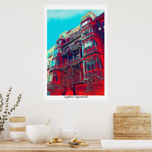 architecture psychédélique impression d'affiche (Cuisine)