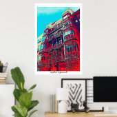 architecture psychédélique impression d'affiche (Bureau à domicile)