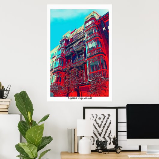 architecture psychédélique impression d'affiche (Bureau à domicile)