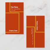 Architecture rétro Orange Carte de visite (Devant / Derrière)
