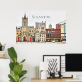 Architecture Scranton PA - Affiche Cityscape (Bureau à domicile)