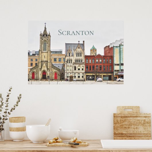 Architecture Scranton PA - Affiche Cityscape (Cuisine)