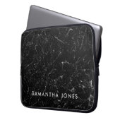 Architecture Texture Black White marble Elegant Laptop Sleeve (Voorkant Links)