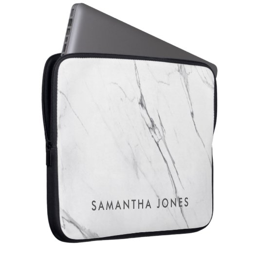 Architecture Texture white marble Elegant Laptop Sleeve (Voorkant Rechts)