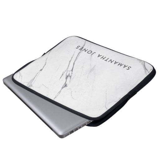Architecture Texture white marble Elegant Laptop Sleeve (Voorkant onderkant)