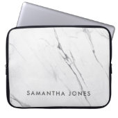 Architecture Texture white marble Elegant Laptop Sleeve (Voorkant)