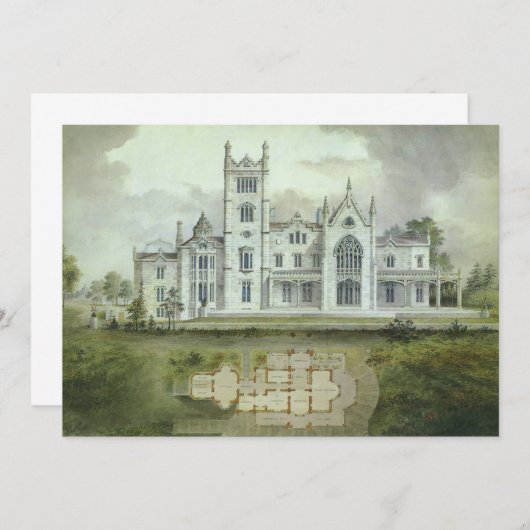 Architecture vintage, Invitation Château Français (Devant / Derrière)