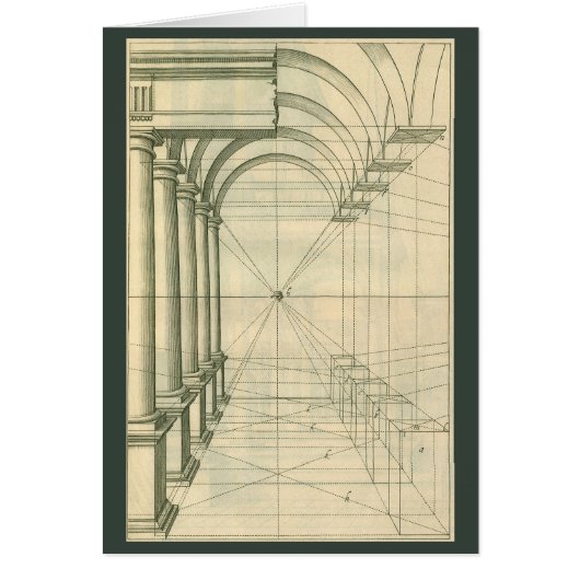 Architecture vintage, Perspective Colonnes Arches (Devant)