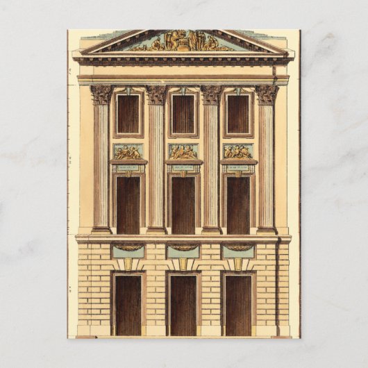 Architecturele façade door Jean Deneufforge Briefkaart (Voorkant)