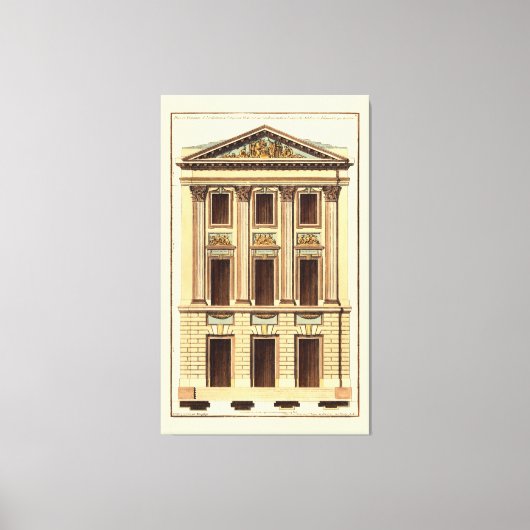 Architecturele façade door Jean Deneufforge Canvas Afdruk (Voorkant)