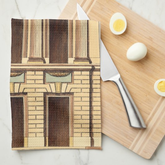 Architecturele façade door Jean Deneufforge Theedoek (Quarter Fold)