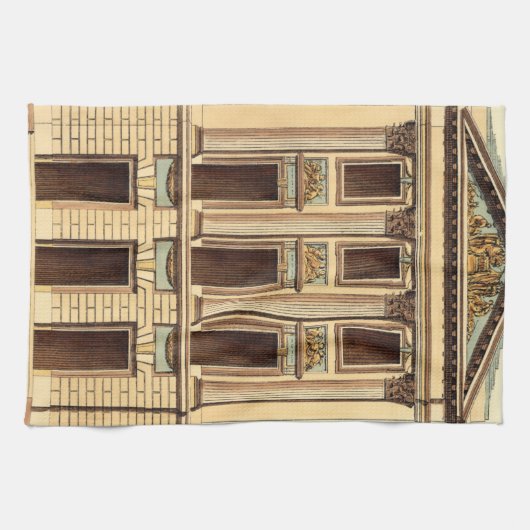 Architecturele façade door Jean Deneufforge Theedoek (Horizontaal)