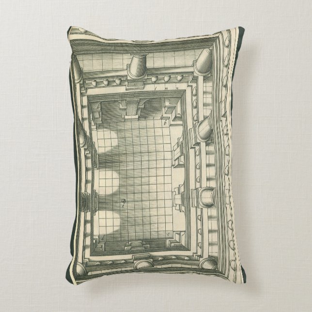  architectuur, Atrium Courtyard Perspective Accent Kussen (Voorkant(Verticaal))