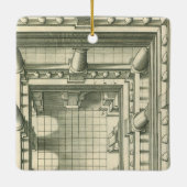  architectuur, Atrium Courtyard Perspective Keramisch Ornament (Achterkant)