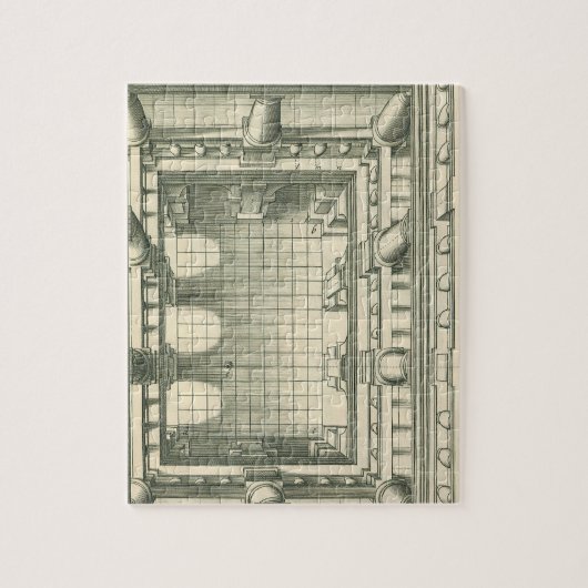 architectuur, Atrium Courtyard Perspective Legpuzzel (Verticaal)