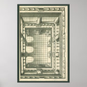 architectuur, Atrium Courtyard Perspective Poster (Voorkant)