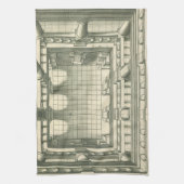  architectuur, Atrium Courtyard Perspective Theedoek (Verticaal)