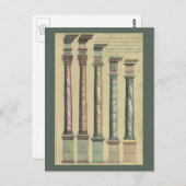  architectuur, de 5 Architecturaal Orden Briefkaart (Voorkant / Achterkant)