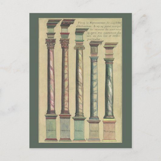  architectuur, de 5 Architecturaal Orden Briefkaart (Voorkant)