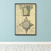 architectuur, decoratief kapitaal kroon canvas afdruk (Insitu (Houten vloer))