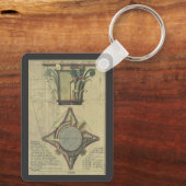 architectuur, decoratief kapitaal kroon sleutelhanger (Achterkant)