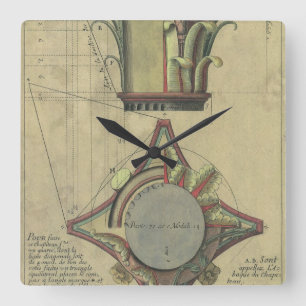  architectuur, decoratief kapitaal kroon vierkante klok