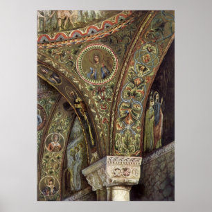  architectuur, decoratieve arm in een kerk poster