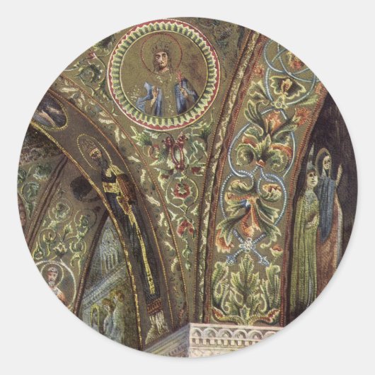 architectuur, decoratieve arm in een kerk ronde sticker (Voorkant)