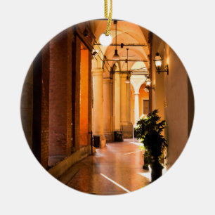 Architectuur en Portico in Bologna, Italië Keramisch Ornament