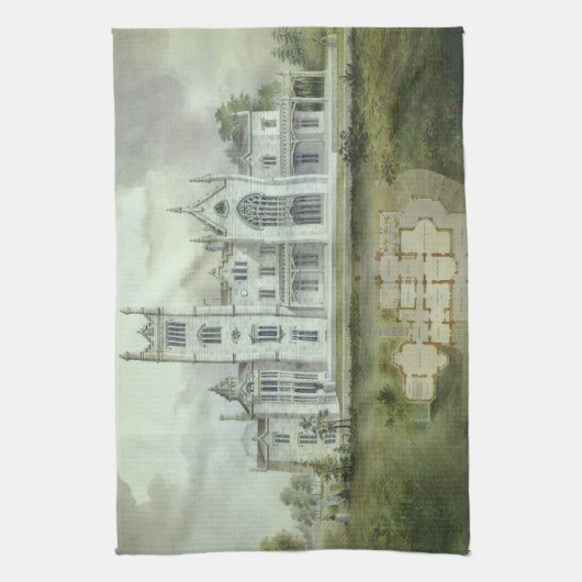 architectuur, Franse "Chateau Floor Plans" Theedoek (Verticaal)