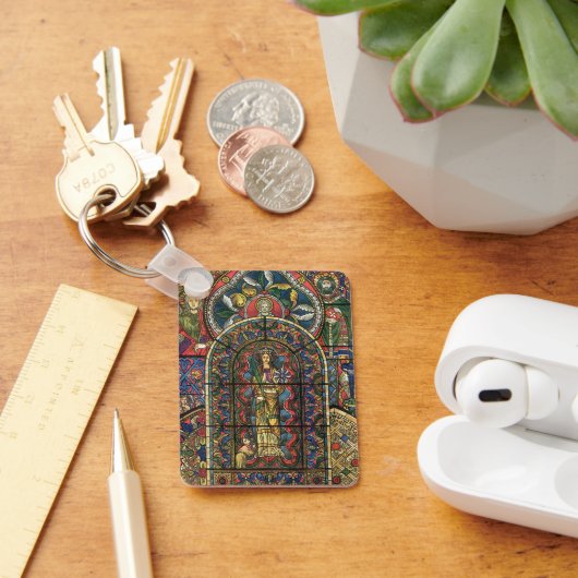 architectuur, Glas in lood kerkvenster Sleutelhanger (Bureau)