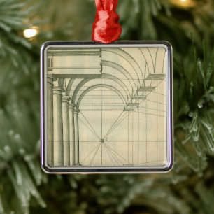 architectuur, het Perspectief van de Kolommen van Metalen Ornament