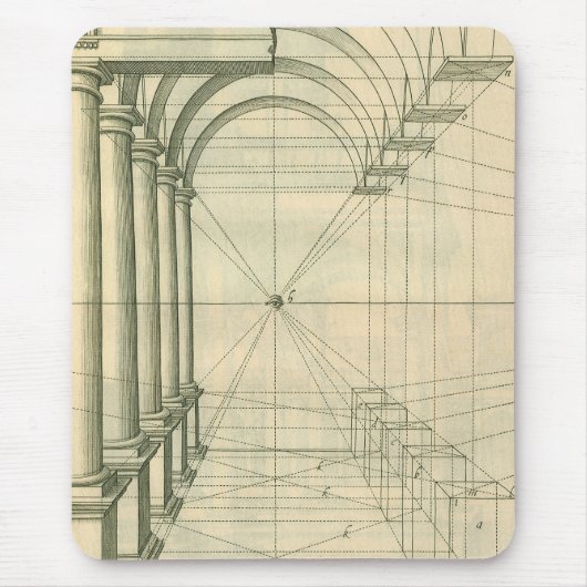 architectuur, het Perspectief van de Kolommen van Muismat (Voorkant)