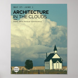 Architectuur in de wolken poster