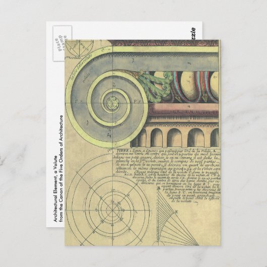 architectuur; Kapitaalvolume van Vignola Briefkaart (Voorkant / Achterkant)