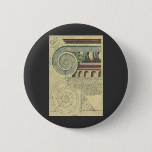  architectuur; Kapitaalvolume van Vignola Ronde Button 5,7 Cm