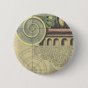  architectuur; Kapitaalvolume van Vignola Ronde Button 5,7 Cm