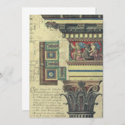 architectuur, kolom met cornice (Voorkant / Achterkant)