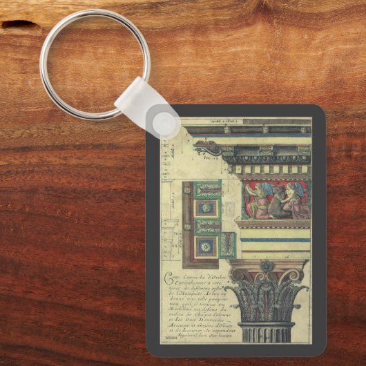 architectuur, kolom met cornice sleutelhanger (Voorkant)