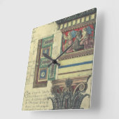  architectuur, kolom met cornice vierkante klok (Hoek)