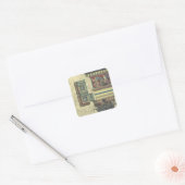 architectuur, kolom met cornice vierkante sticker (Envelop)