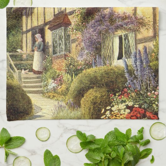 architectuur, landhuis theedoek (Gevouwen)