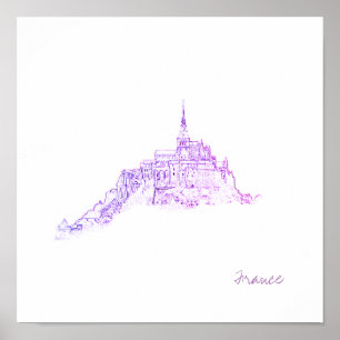 Architectuur Le Mont Saint Michel France Poster