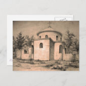 Architectuur Oude Orthodoxe Kerk Tekening Kunst Briefkaart (Voorkant / Achterkant)