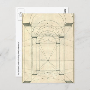 architectuur, perspectief renaissance Arch Briefkaart