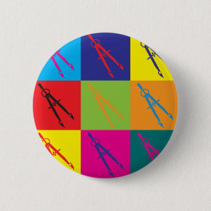 Architectuur Pop Art Ronde Button 5,7 Cm