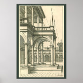  Architectuur, Roman Courtyard met Kolommen Poster (Voorkant)