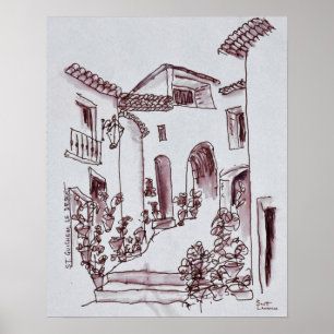 Architectuur Saint-Guilhem-Le-Desert, Frankrijk Poster