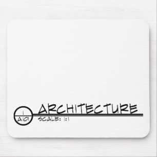 Architectuur Tekening Titel Mousepad (donker) Muismat