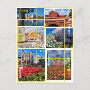 Architectuur van de Belarussische Minsk Grodno Pin Briefkaart